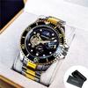 Luxury Moon Phase Skeleton Automatic Watch for Men Luminous Fashion Sports Tourbillon Mechanical Watches Stainless Steel Strap