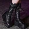 2023 Women's Fashion Hidden Heel Mid-Calf Non-Slip Wear-Resistant Super High Heel Knight Boots - European & American Style