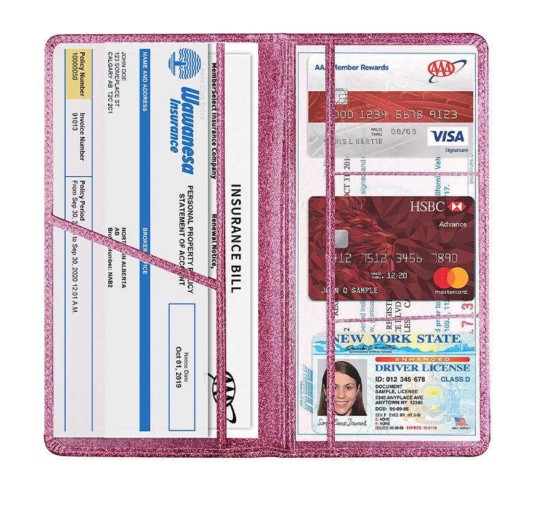 In-Stock Car Document Protector: PU Leather Insurance & Registration Card Holder Wallet