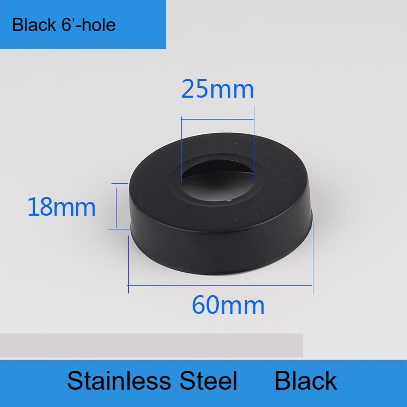 1Pc Black Shower Faucet Decorative Cover Chrome Finish Stainless Steel Water Pipe Wall Covers Kitchen Bathroom Accessories