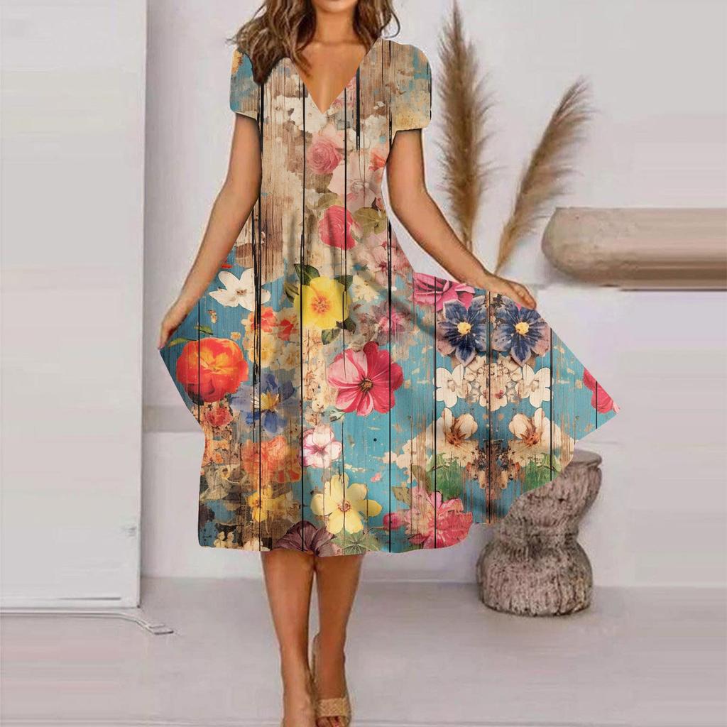 Rochii Casual De Vara Pentru Femei, Rochie Tricou cu Maneca Scurta Leagan