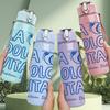 1PC La Dolce Vita Italian Slogan Print 750ml Color Plastic Sports Water Bottle Leakproof Flip Straw Lid Suitable for Sports Office Home Use