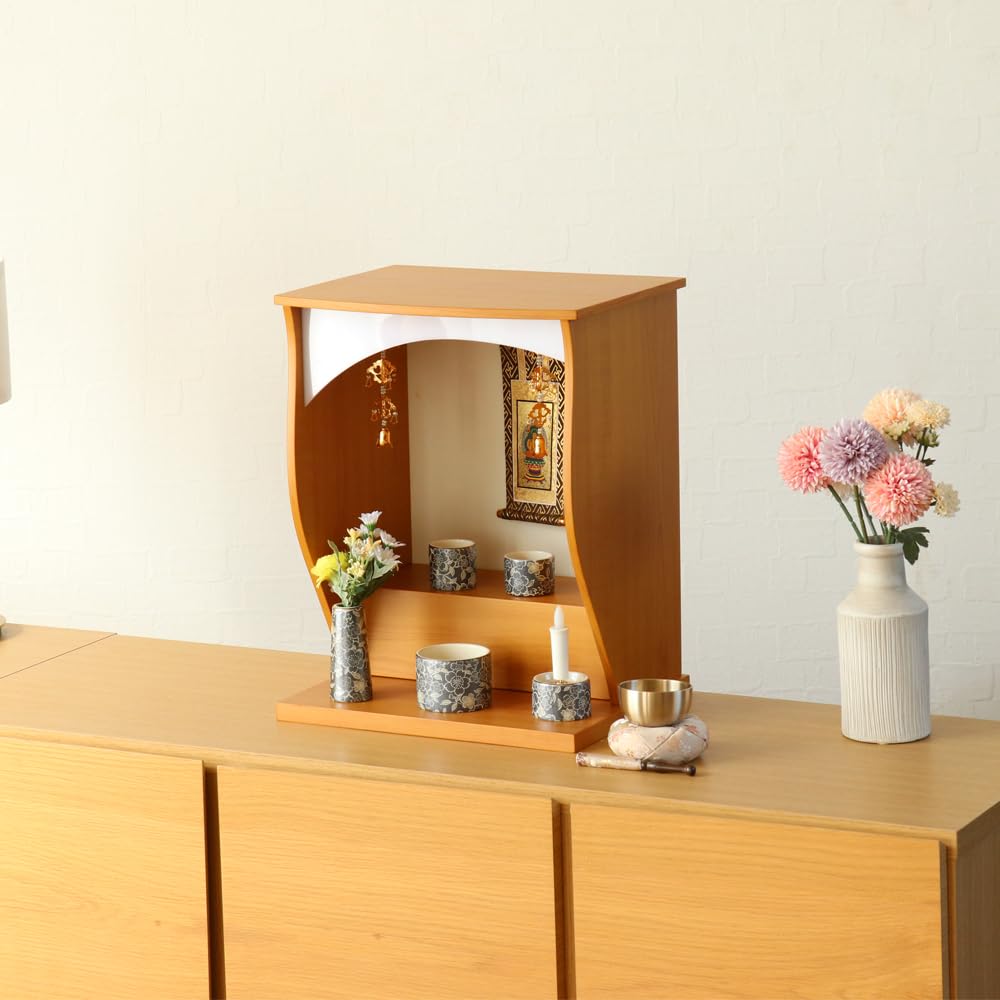 Mini Buddhist Altar "Silk" Light Color (No Buddhist Accessories)