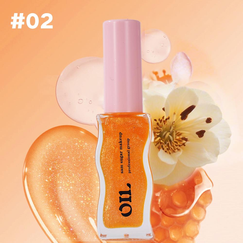 Huile à Lèvres Essence Miel Fruitée Sexy Pulpeuse Gelée à Lèvres Teintée Fraise Liquide pour Lèvres Imperméable Hydratant Huile Gloss Maquillage Maquillage