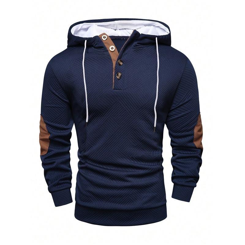 Felpa con cappuccio alla moda autunno inverno da uomo, felpa casual da uomo taglia europea, abbigliamento da uomo, capispalla comodo streetwear