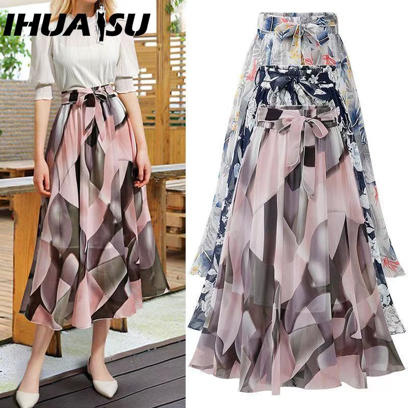 

IHUASU Women s Fashion Casual Summer Spring Skirt XXXXL рожевий