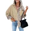 Women's Plaid Shirt Long Sleeved Loose Pocket Shirt Jacket