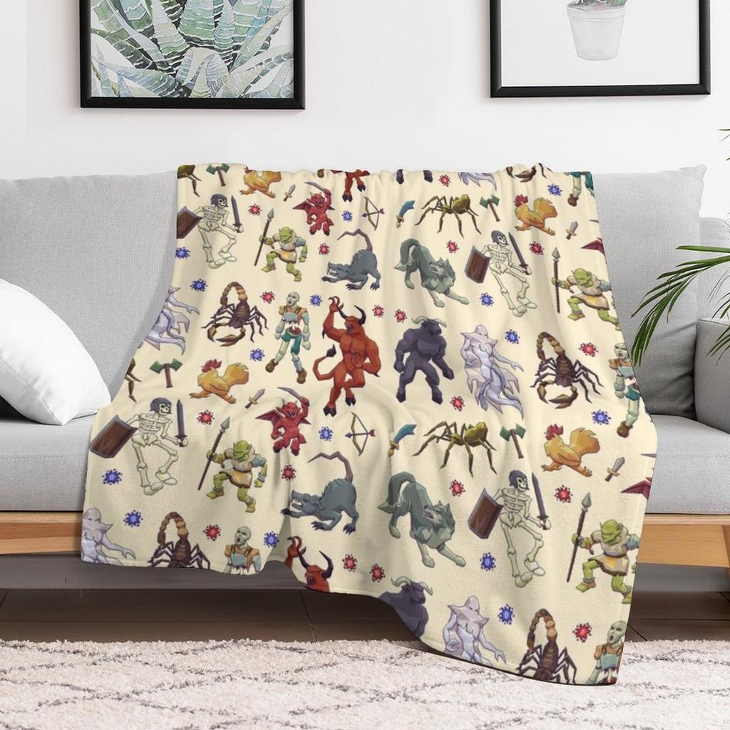 Old School Runescape Monsters Worpdeken bed plaid Zacht Zachte Plaid Bedspreien Dekens