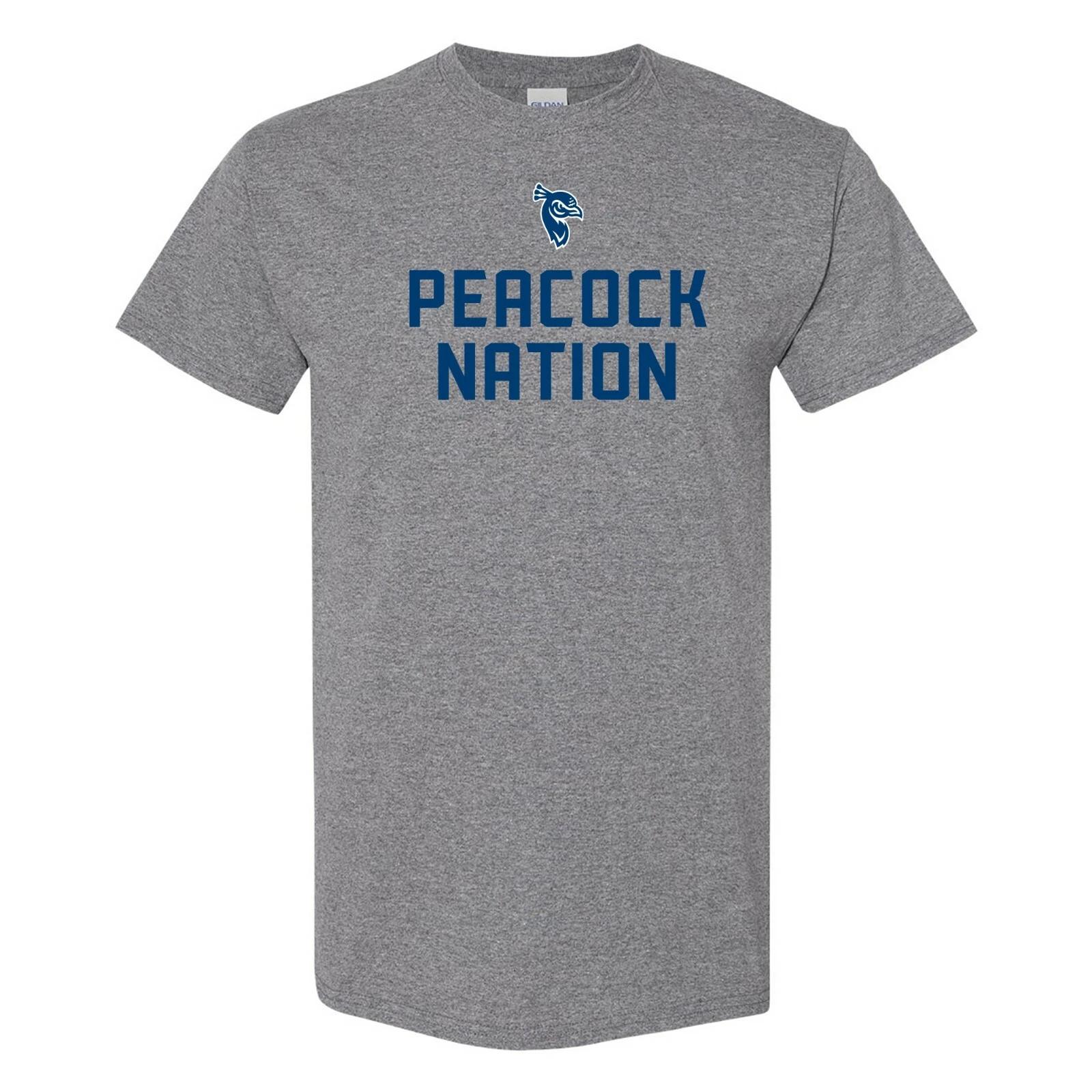St Peter s University Peacock Nation T-Shirt - Graphite Heather 2XL