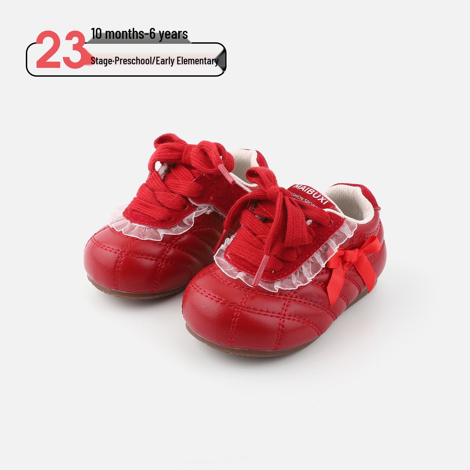 

2026 Spring Girl s Non-Slip Sports Shoes - Soft Sole, Outdoor & Board Style Size 18/13.5cm червоний