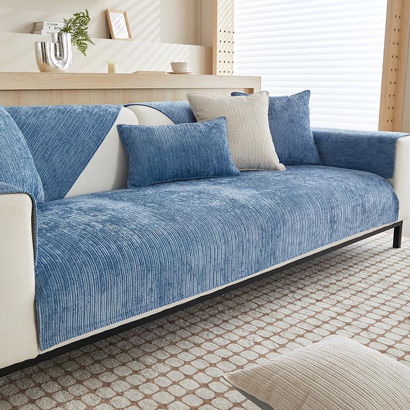 Minimalist Style Chenille Sofa Cushion Four Seasons Universal Simple Modern Non-Slip Seat Cushions Full Covered Cloth