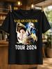 Sarah Connor Tour 2024 Blu Oro Cantante Collage Autografo Vortice Microfono Posa E Lucidato Pop Unisex Tutte le Magliette