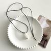 Minimalist Leather Rope Water Drop Long Necklace Fashion Versatile Women Sweater Jewelry