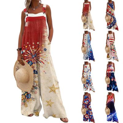 Women's Pants Jumpsuit  Fashion Casual  Side Pockets Floral Print Jumpsuit