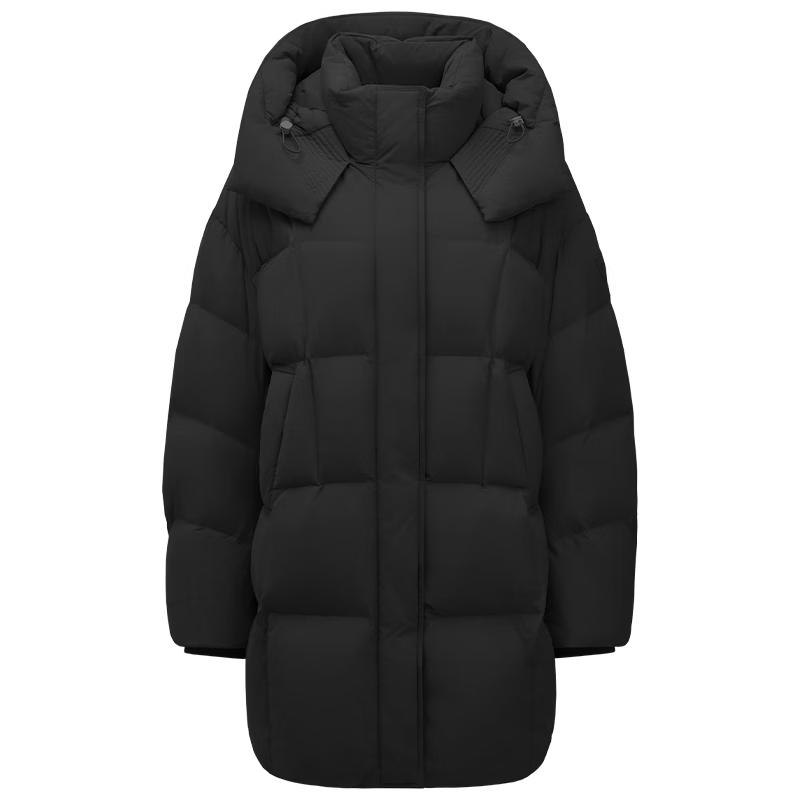 Tanbor Women's Hooded Mid-Length Loose Fit Down Jacket