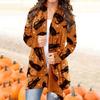 Women's Halloween  Cat  Print Cardigan Coat