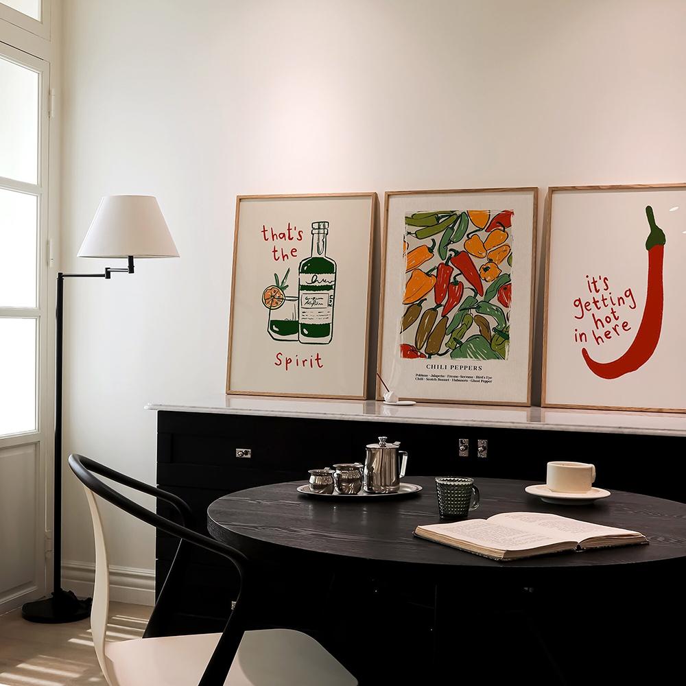 Japanese Hot Chilli Pepper Wall Art Canvas Painting Nordic Posters And Prints Drink Wine Pictures for Kitchen Home Decoration