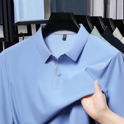 Camisa POLO Masculina de Manga Curta Gola Lapela Casual Versátil Camiseta de Verão Masculina