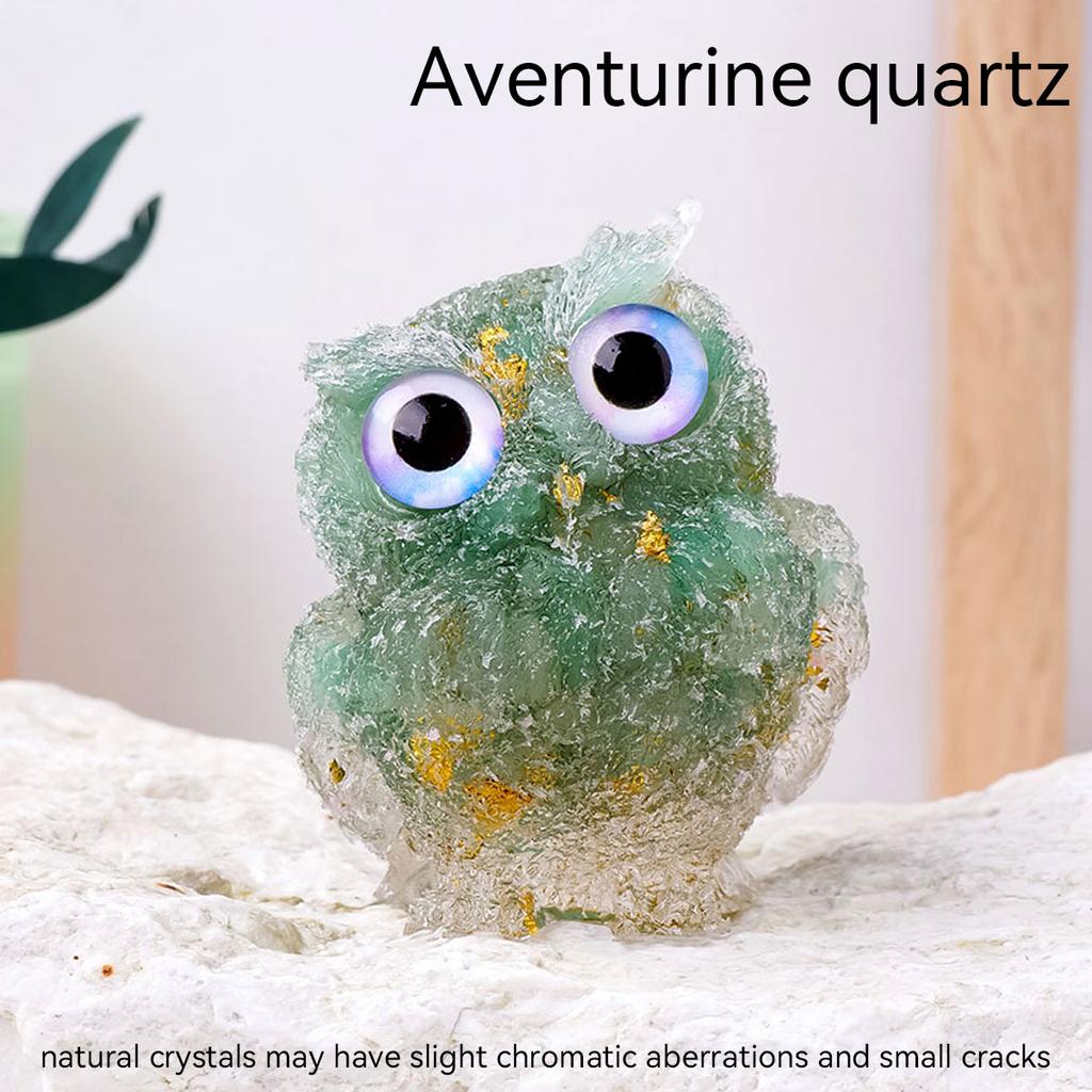 Crystal Amethyst Cute Animal Macadam Drip Glue Resin Owl Household Supplies Desktop Ornament