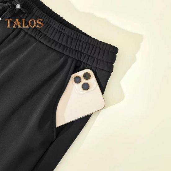 Pantaloni Invernali da Uomo Spessi Foderati in Peluche Vita Elastica Antivento Monocolore Larghi Caldi per Esterno Uso Quotidiano Pantaloni Sportivi
