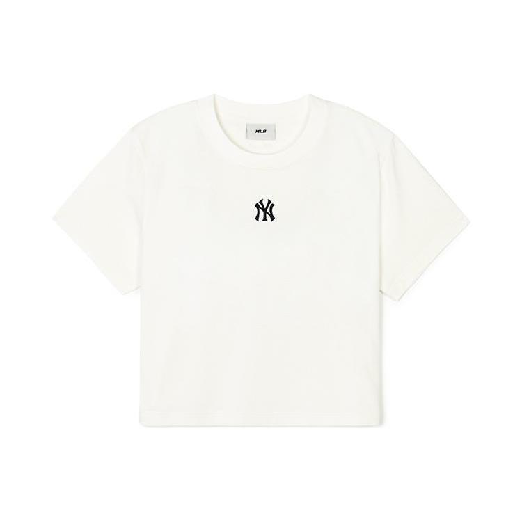 MLB New York Yankees T Shirts Unisex Ivory Crew Neck Moderate Straight Fit 3FTSB0443-50IVS S