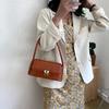 Handbag PU Leather Bag Vintage Rectangle Shoulder Bag Simple Stone Pattern Bag  Unisex