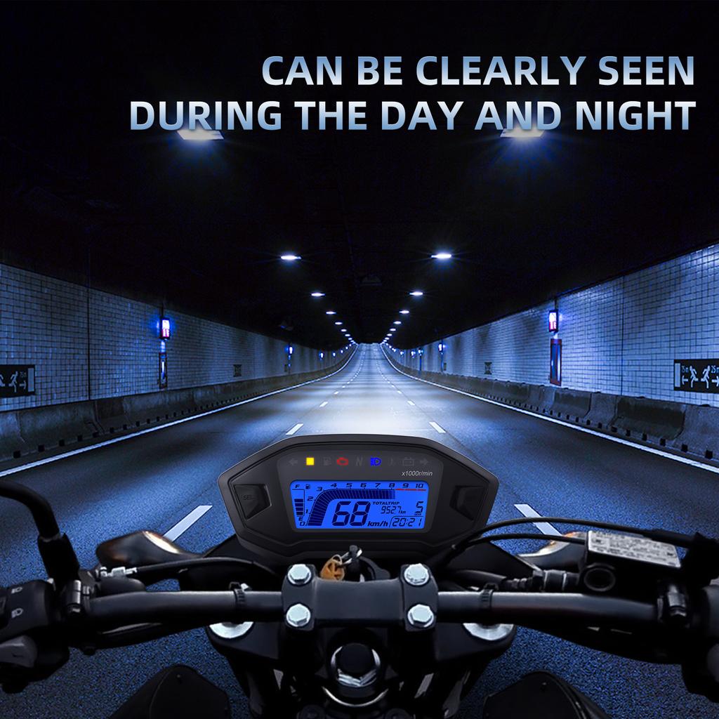 LED Digital Meter Motorcycle Speedometer Adjust Backlight ODO TRIP KMH MPH for 2-4 Cylinders Engines Motor instruments For Honda