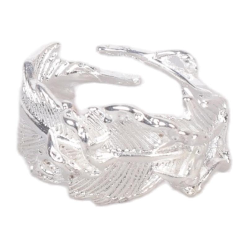 

Stylish Feather and Thorn Adjustable Ring Hypoallergenically Alloy Fashion Jewelry Finger Accessories for Daily Wear