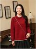 2025 Knit Red Family Sweater: Thickened Round Neck Pullover for Parent-Child, Couples & Casual Wear