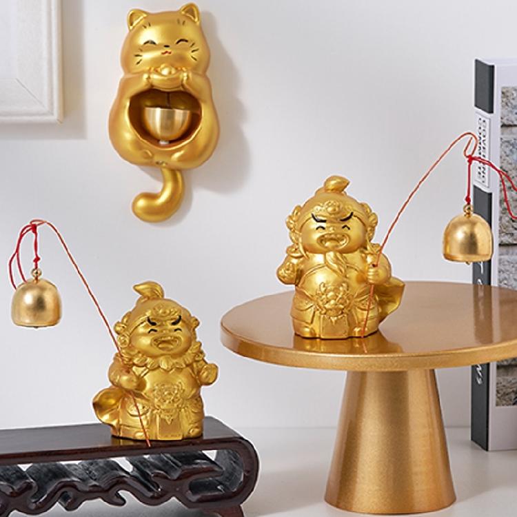 Magnetic Lucky Cats Statue Door Chimes Entryway Alert Bells for Home and Store Entrance Decoration Hanging Doorbell Gift