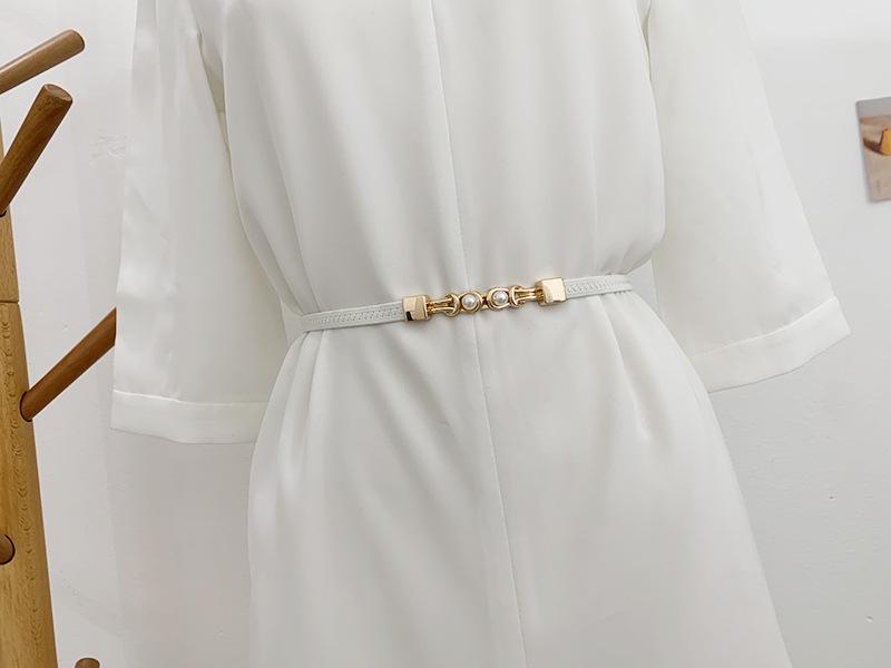 

Ruffled Chic Womens Waist Belt For Dresses And Sweaters In Classic Black White And 70cm білий