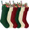 Large Christmas Stockings Knitting Xmas Socks Family Party Christmas Decorations Kids New Year Gift Bag Knit Santa Claus Socks
