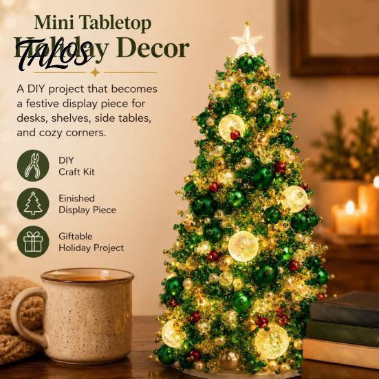 Crafting Kit for Beginners DIY Beaded Christmas Tree Kit, Handmade PVC Glitter Craft Gift Set, Easy To Assemble Art Kids And Adults Set