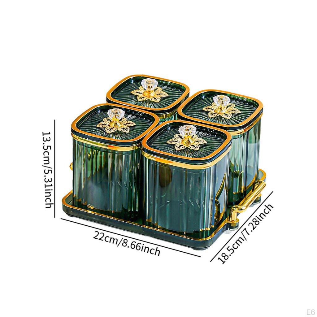 Appetizer Plate for Dried Fruits, Divided Serving Box with Lid Dining Room