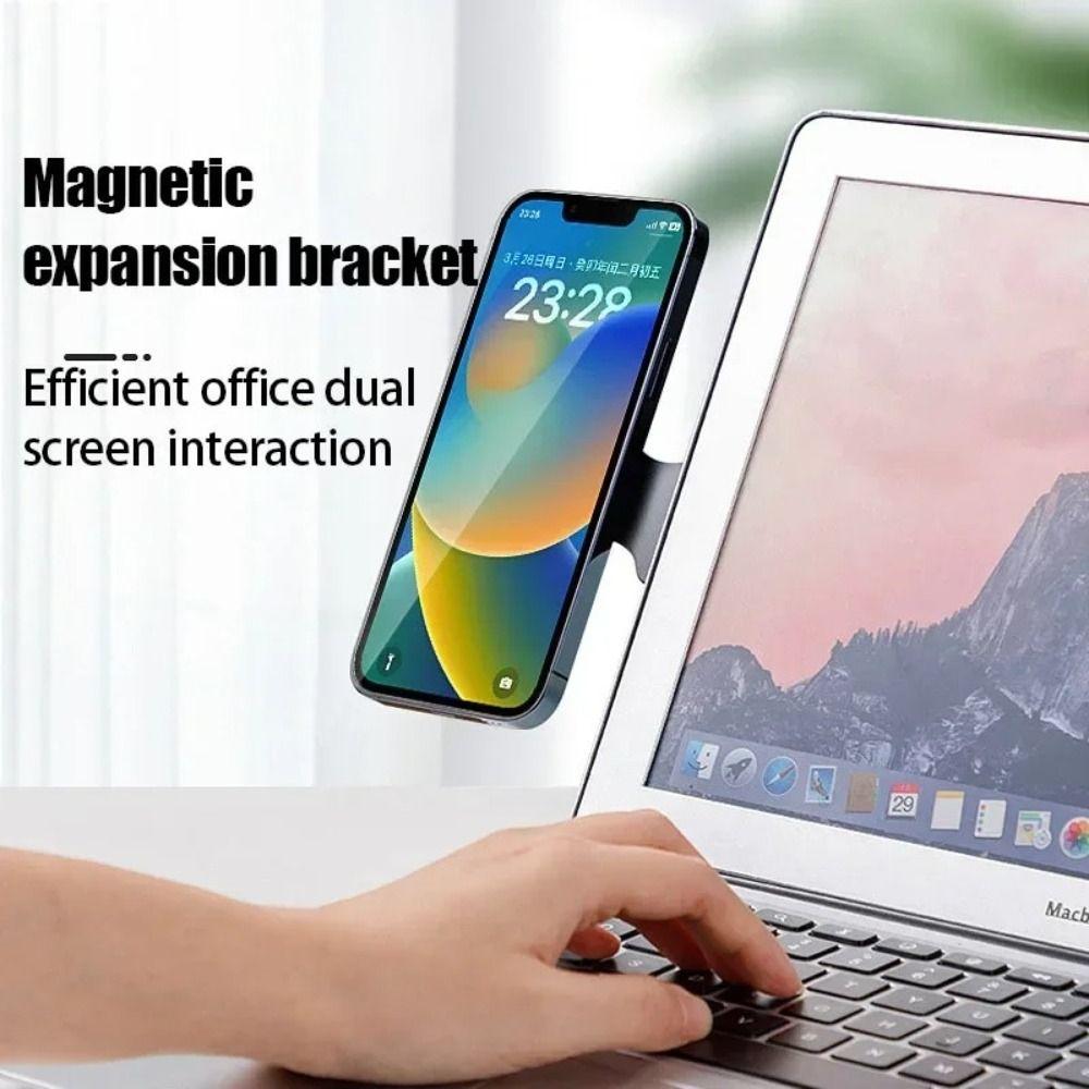 Back Mount Magnetic Phone Holder Plastic Laptop Back Mount New Rotation Stand  Notebook Use