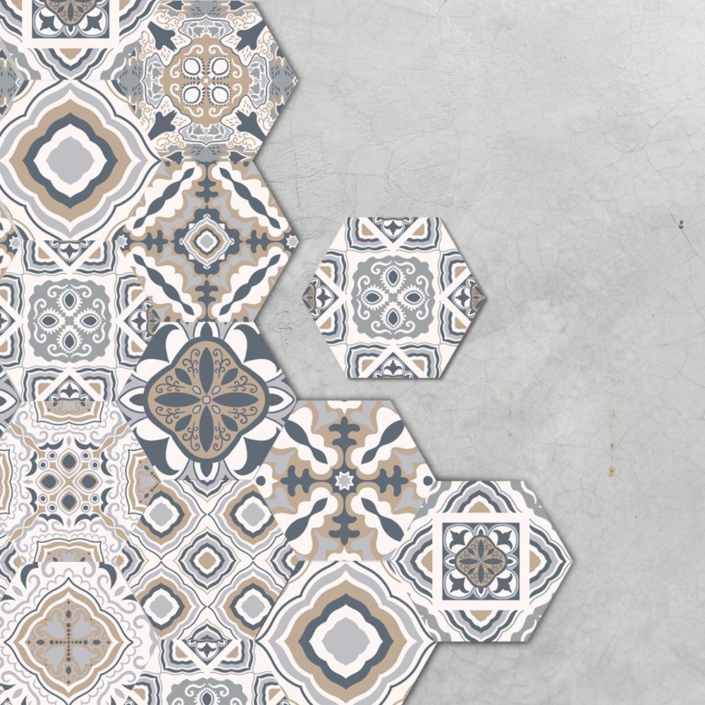 3D Hexagonal Tile Stickers, Self-adhesive Removable Wall Stickers, Waterproof and Moisture Resistant Stickers for Kitchen,10 PCs