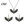 Gothic Fashion Daily Wear Bat Halloween Accessory, Vintage Punk Necklace, Viking Spooky Spider Web Earrings Style Dangle Drop for Cosplay Party