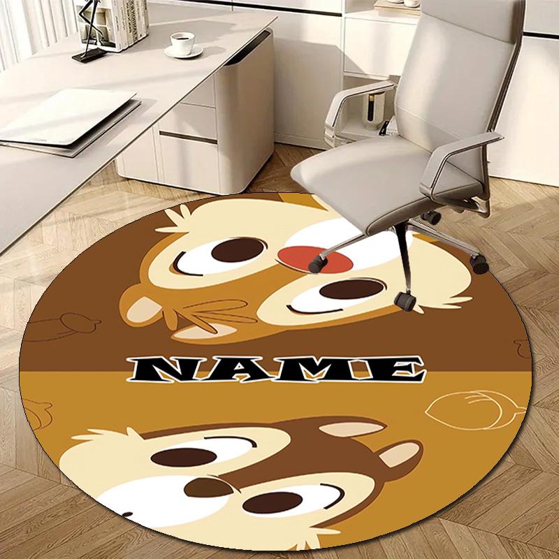 Personalized C-Chip 'n' Dale Round Chair Office Rug - Perfect for Mat, Office Chair & More - Ideal Gift for Birthdays and Holidays
