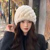 Real Rex Rabbit Hair Hat Women's Thickened Hair Hat Fur Cold and Warm Ear Protection Plush Knitted Hat Autumn and Winter Baotou Hat
