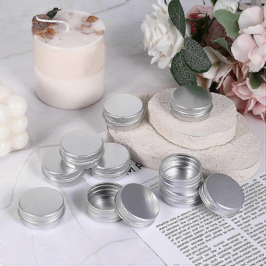 05 Ounce Aluminum Tin Jars with Screw Lids 15 ml Round Aluminum Tin Cans Jar Refillable Containers Empty Tins Containers Bottle for Salve Cosmetic Lip