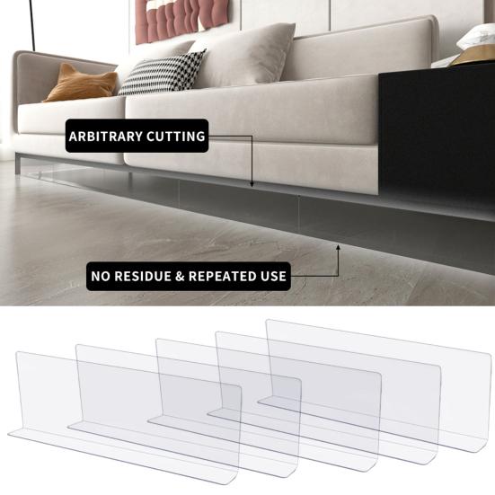 5Pcs Acrylic Sofa Bumpers with Strong Adhesive Tape Transparent Under-Bed Bumpers Prevent Things from Getting Under The Furniture for Hard Surface