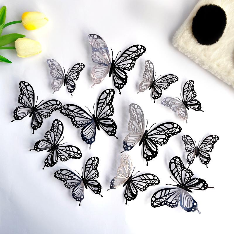 12pcs 3D Butterfly Wall Decor 3 Sizes, Butterfly Decorations for Butterfly Birthday Party Cake Room Decorations