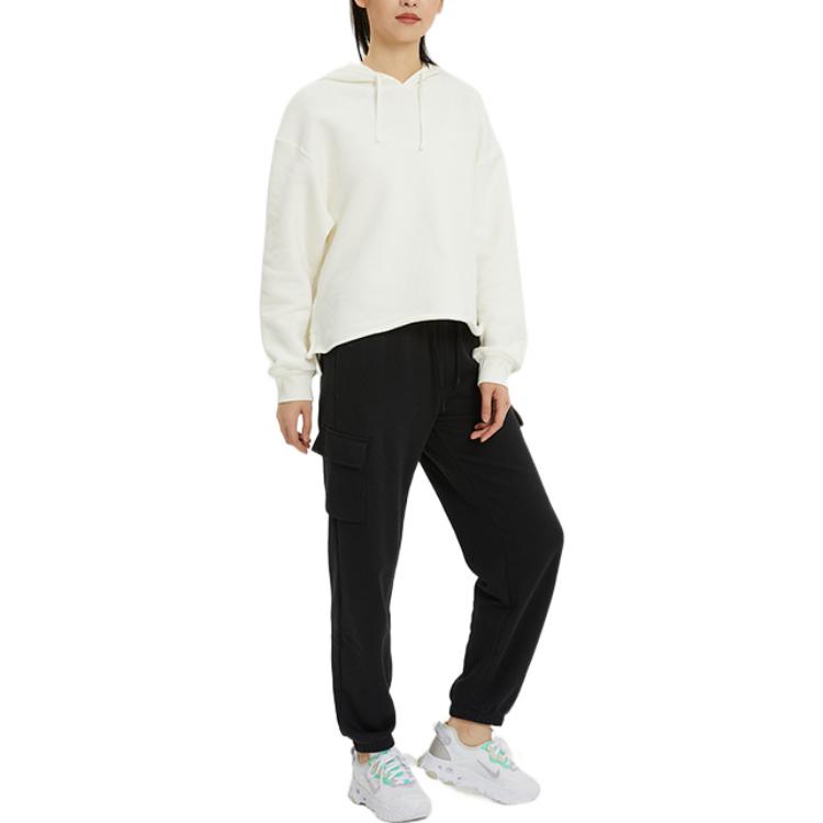 Nike Solid Color Hooded Pullover Sweatshirt Women Tops White DR7839-133