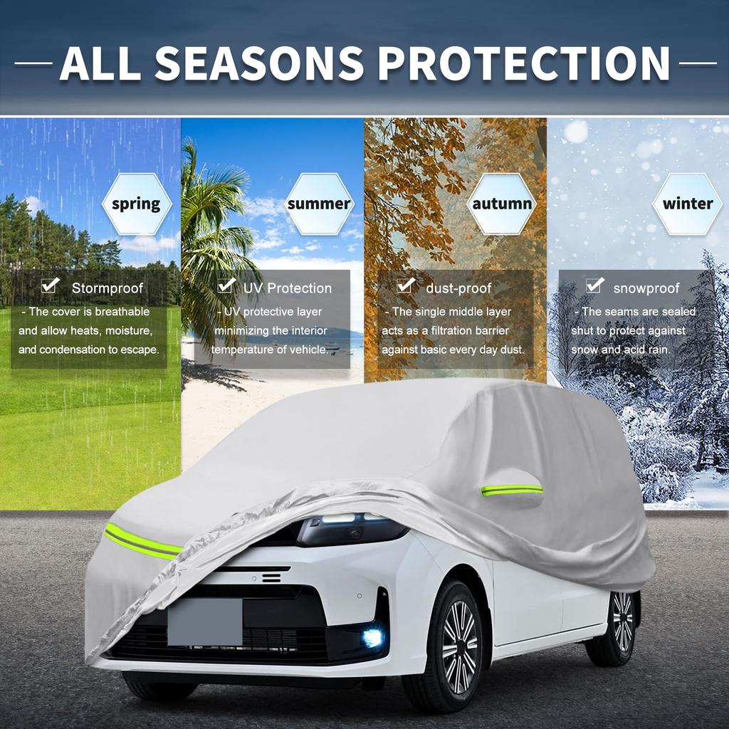 X AUTOHAUX Car Body Cover for Honda New Waterproof Fabric Lightweight and Comfortable for Fleece Paint Seat Door Even if You Forget Windproof Storage