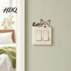 Easy Apply Switch Sticker Light Plate Stickers Cartoon Animal Cute Cat Decor