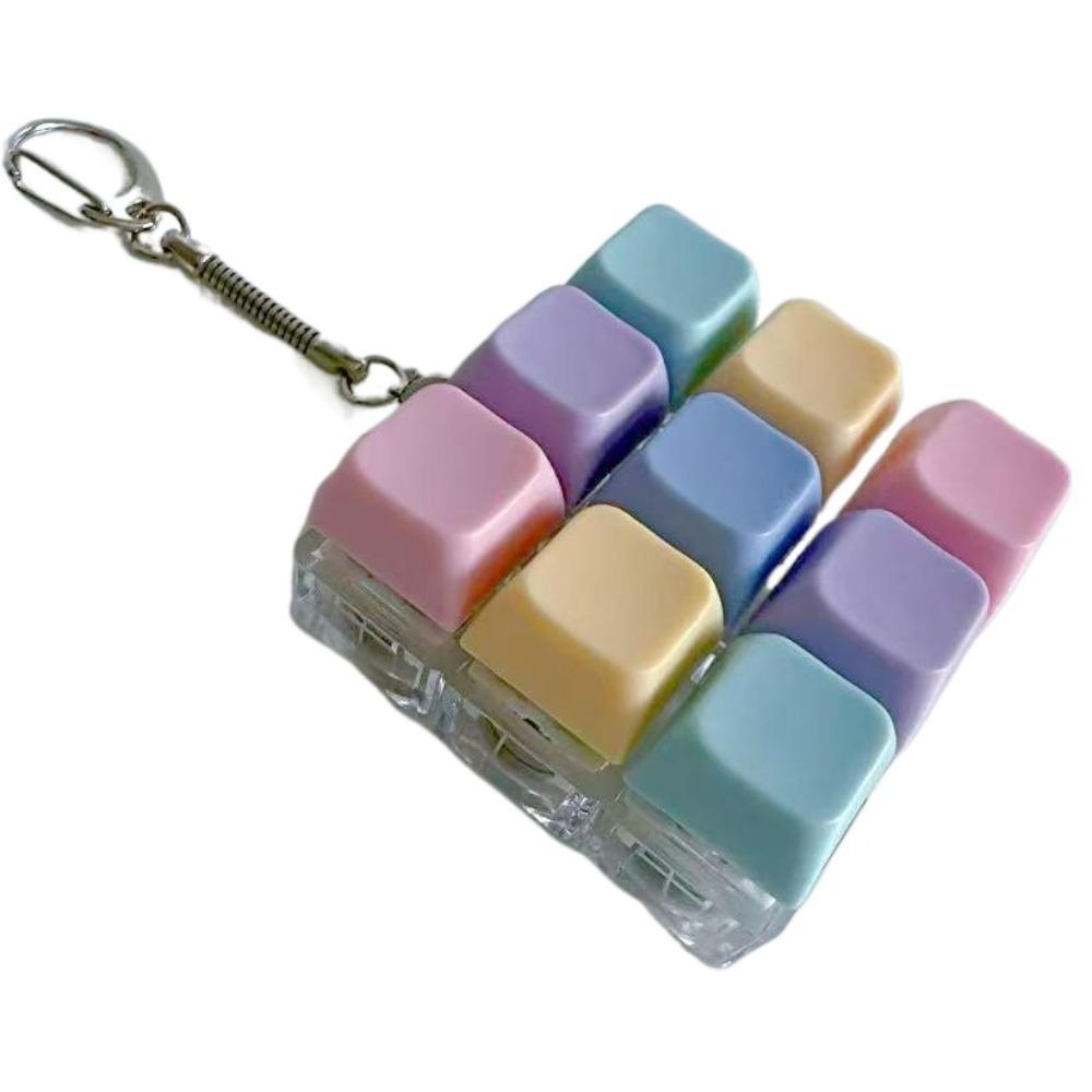 Klarer Klicker Dekompression Fidget Schlüsselanhänger Bunte Tastenkappe Knopf Fingerklicker Spielzeug Jungen Mädchen