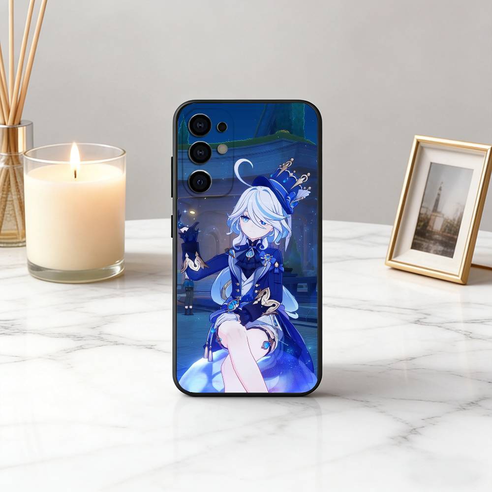 

G-Genshin милая F-Furina I-Impact-fgi Чехол для телефона для Samsung S25,S24,S21,S22,S23,S30,Ultra,S20,Plus,Fe,Lite,Note,10,Черный чехол Samsung S235G