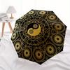 Golden Yin Yang Symbol Circular Rug  Umbrella, Portable 3-Fold Umbrella for Men & Women,Christmas Gift ES174