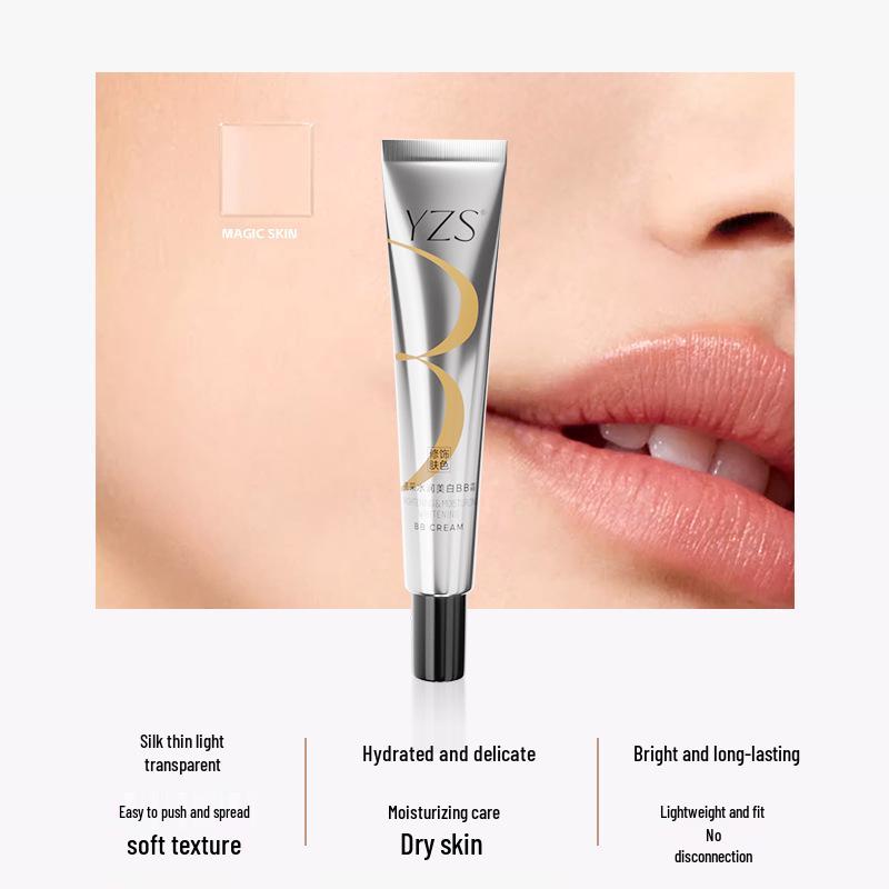 Certified Whitening BB Cream: Moisturizing Concealer for Red Acne Scars, Water Glow Finish, Long-lasting Foundation.