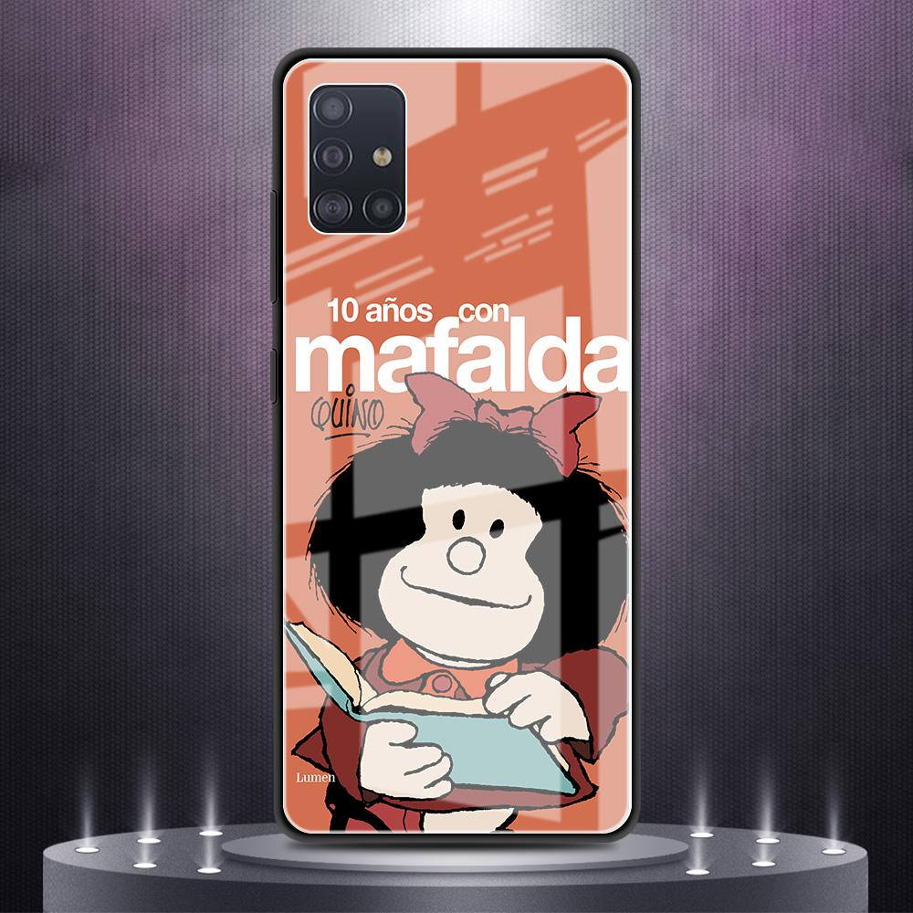 

Роскошный стеклянный чехол для Samsung Galaxy A51 A52 A50 A71 A21s A31 A70 A72 A10 A30 M31 M51 Задняя крышка с мягким краем Аниме Милый Мафальда Samsung M31